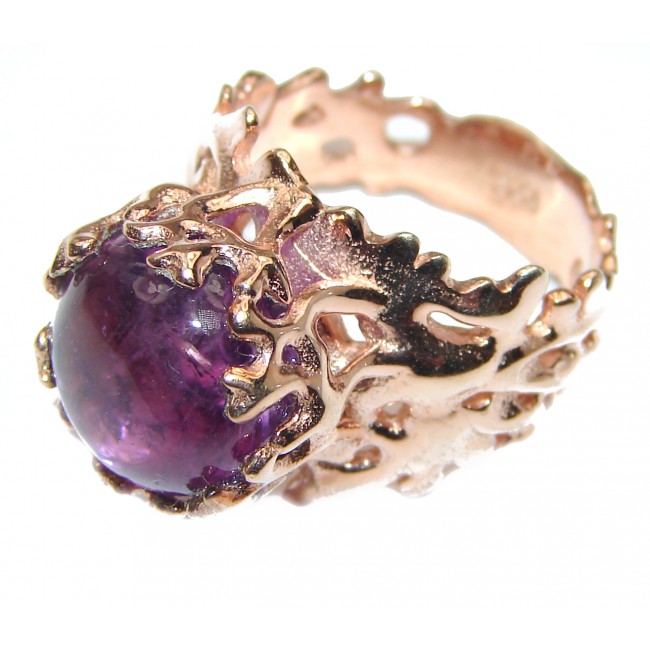 Spectacular genuine 19ctw Amethyst .925 Sterling Silver handcrafted Ring size 7
