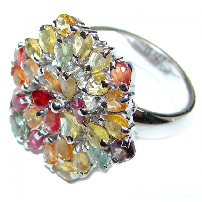 Sublime Tourmaline .925 Sterling Silver handcrafted Statement Ring size 7 1/2