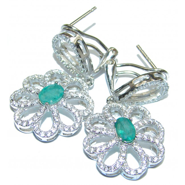 Melissa Authentic Emerald .925 Sterling Silver handmade earrings