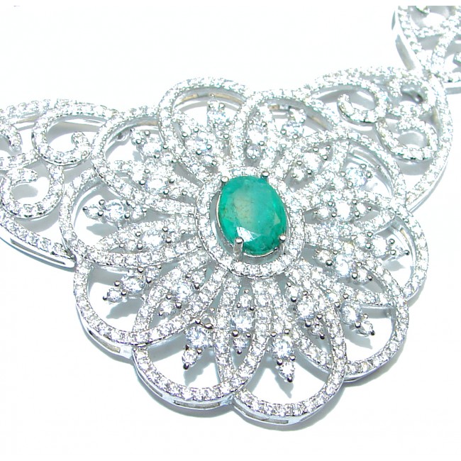 Exclusive Emerald .925 Sterling Silver handmade Necklaces