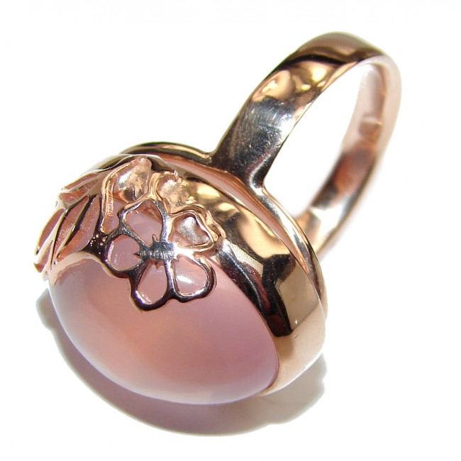 Rose Quartz Gold over .925 Sterling Silver brilliantly handcrafted ring s. 8