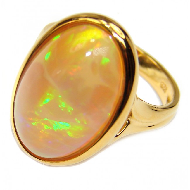 FRUITY REBEL 36.5carat Ethiopian Opal 18k yellow Gold over .925 Sterling Silver handcrafted ring size 7 1/4