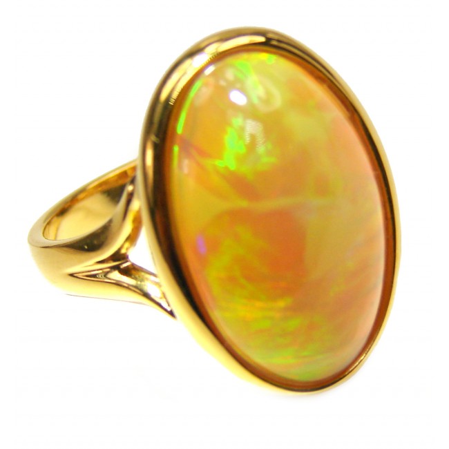 FRUITY REBEL 36.5carat Ethiopian Opal 18k yellow Gold over .925 Sterling Silver handcrafted ring size 7 1/4