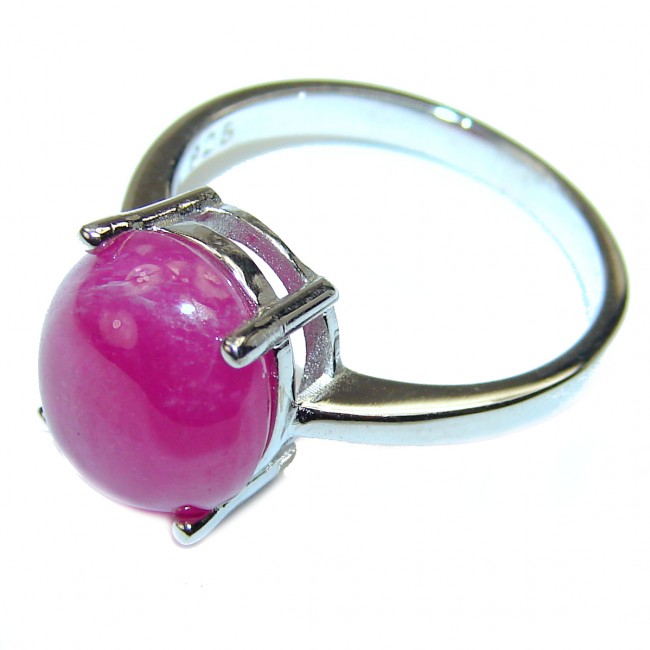 Genuine Ruby .925 Sterling Silver handmade Cocktail Ring s. 8 1/4