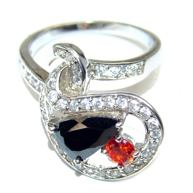 Real Beauty Genuine Cubic Zirconia .925 Sterling Silver handcrafted Statement Ring size 7 1/2