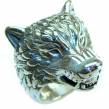 Large Wolf's  head Large Bali made .925 Sterling Silver handcrafted Ring s. 7 1/2