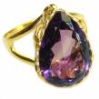 Spectacular  Amethyst 14K Gold over .925 Sterling Silver Handcrafted  Ring size 9