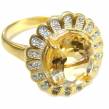 Authentic Citrine 14k Gold over   .925 Sterling Silver handmade Cocktail Ring s.  8