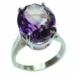 Authentic   Amethyst  .925 Sterling Silver Handcrafted  Ring size 6