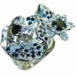 Great  quality Blue Sapphire  .925 Sterling Silver handcrafted Ring size 8
