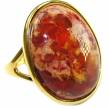 SunSet  22.9 carat Mexican Opal  18K  Gold over .925 Sterling Silver handmade Ring size 9