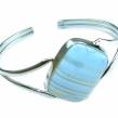 Owhyee Blue Opal - Owhyee Opal  .925 Sterling Silver Handcrafted Bracelet / Cuff