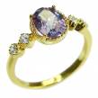 Magic Perfection  Alexandrite 14K Gold over  .925 Sterling Silver Ring size 6 1/4