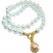 Spectacular   Pearl  10K Gold over .925 Sterling Silver handmade Necklace