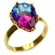Brazilian Tourmaline 18K Gold  over .925   Sterling Silver Perfectly handcrafted Ring s. 8 1/2