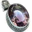 Cosmic Blast  Best quality 36.5 grams  Oval cut  Genuine Pink Amethyst .925 Sterling Silver handcrafted pendant
