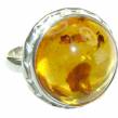 Authentic   Baltic Amber .925 Sterling Silver handcrafted  ring; s. 10 1/4