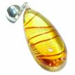 Golden Dunes Prehistoric Beauty authentic Baltic Amber  .925 Sterling Silver handcrafted pendant
