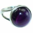 Purple Full Moon Amethyst 14K Gold over .925 Sterling Silver Handcrafted  Ring size 9 1/4