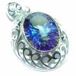 Magical Aurora Topaz .925   Sterling Silver handcrafted  Pendant