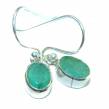 Incredible genuine Emerald  .925 Sterling Silver handcrafted  Earrings
