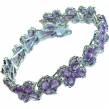 Real Beauty authentic African Amethyst   .925 Sterling Silver handmade Bracelet