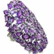 Large and Spectacular 28.5 carat African Amethyst   .925 Sterling Silver Handcrafted  Ring size  8