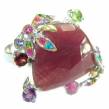 Red Rose  natural  Ruby  .925 Sterling Silver handmade Ring size 7 1/4