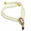 Precious Ametrine Ethiopian Opal 16 inches Long genuine  Pearl 14K Gold over .925 Sterling Silver handcrafted Necklace