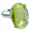 Authentic Citrine   .925 Sterling Silver handmade Cocktail Ring s. 7 3/4