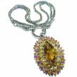 Glorious  Vintage Design  Best quality authentic Citrine  .925 Sterling Silver handmade necklace