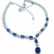Endless Love  Sapphire  .925 Sterling Silver handcrafted  necklace