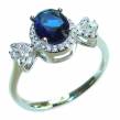 Endless Love Sapphire  .925 Sterling Silver handmade  Ring s. 8 1/2