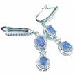 Luxurious Style Natural Tanzanite  .925 Sterling Silver handmade   earrings