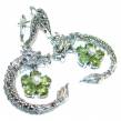 Flaying Dragons authentic  Peridot  .925 Sterling Silver Bali made earrings