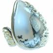 Top Quality Dendritic Agate  .925 Sterling Silver handcrafted Ring s. 8 adjustable