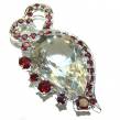 Vintage Style White Topaz Sapphire .925  Sterling Silver handcrafted Pendant