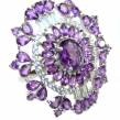 Large and Spectacular 16.5 carat African Amethyst   .925 Sterling Silver Handcrafted  Ring size  8