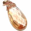 Perfect faceted  Morganite 18K Gold over .925  Sterling Silver Pendant