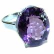 Purple Beauty Moon Amethyst  .925 Sterling Silver Handcrafted  Ring size 9