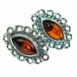 Cute Baltic  Amber    .925 Sterling Silver earrings