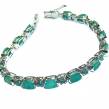 One of the kind authentic Emerald  .925 Sterling Silver handmade Tennis Bracelet