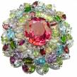 Authentic Raspberry Rouge Mystic Topaz .925 Sterling Silver handmade pendant Brooch