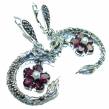 Flaying Dragons authentic Garnet   .925 Sterling Silver Bali made earrings