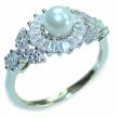 Pearl .925 Sterling Silver brilliantly handcrafted ring s. 6 3/4
