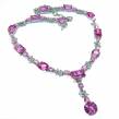 Mesmerizing  Electric Pink Topaz  .925 Sterling Silver handcrafted necklace