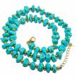 Timless Beauty Turquoise 10K Gold over  .925 Sterling Silver handcrafted  necklace