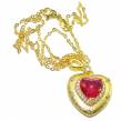 Pure Passion Heart Red Topaz 14K Gold over  .925 Sterling Silver necklace