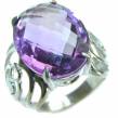 Purple Beauty authentic Amethyst  .925 Sterling Silver Handcrafted  Ring size 9