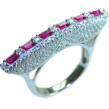 Large  Ruby  .925 Sterling Silver brilliantly handcrafted ring s. 7